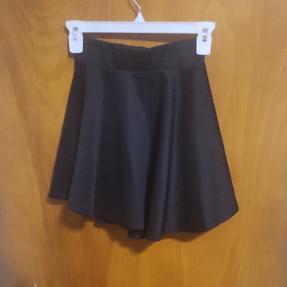 Womens Shiny Black High Waisted Bell Skirt Size Xs By Spirit (Halloween)